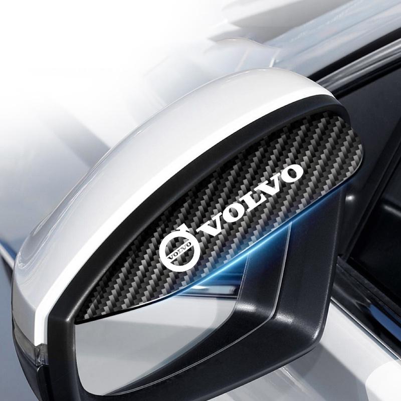 2 szt. Włókno węglowe Osłona przeciwdeszczowa na lusterko wsteczne samochodu Wzór brwi dla Volvo XC60 V50 V40 XC90 S60 S40 S80l V90 V60 EX90 S90 XC40