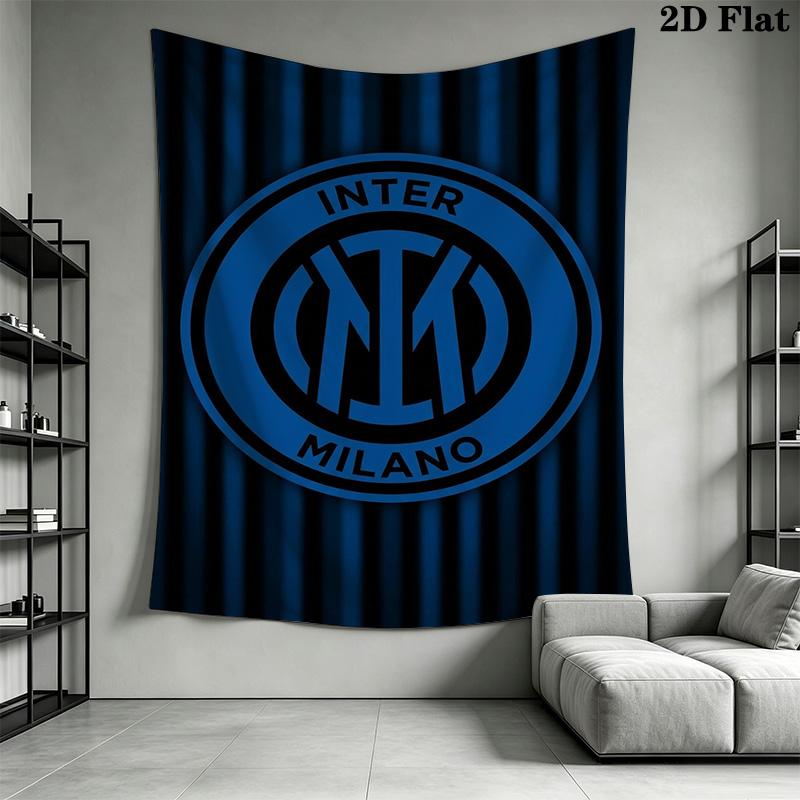 Inter Milan Logo Wallpaper Bedding 1 Duvet Cover 2 Pillowcase Without Core Christmas Birthday Gift Soft And Comfortable