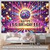 1 piece of 2D background fabric, birthday celebration polyester background fabric for the fun party