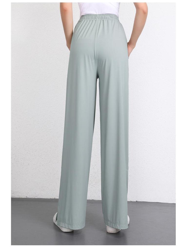 Women's UPF50+ Ice Silk Sun Protection Wide-Leg Pants – UV Protection, Cool, Loose Fit, Summer Style