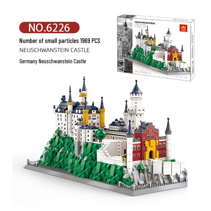 Neuschwanstein Castle World Landmark Model - Building Blocks Toy with Small Particles 50x40x11.6 cm