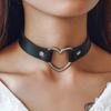 Neue Schwarze Mehrfarbige Punk-Kragenkette Sexy PU-Leder Herzschloss Schlüssel Dornen Choker für Frauen Gothic Cosplay Party Schmuck