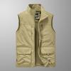 New Men's Vest Casual Outdoor Horse Clip Stand Collar Photography Fishing Vest Multiple Bags for Work Wear