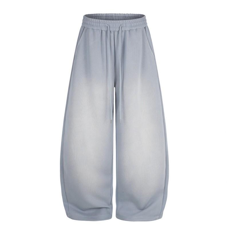 Mens Loose Fit Wide Leg Sweatpants Streetwear Graphic Patchwork Joggers Casual Trousers