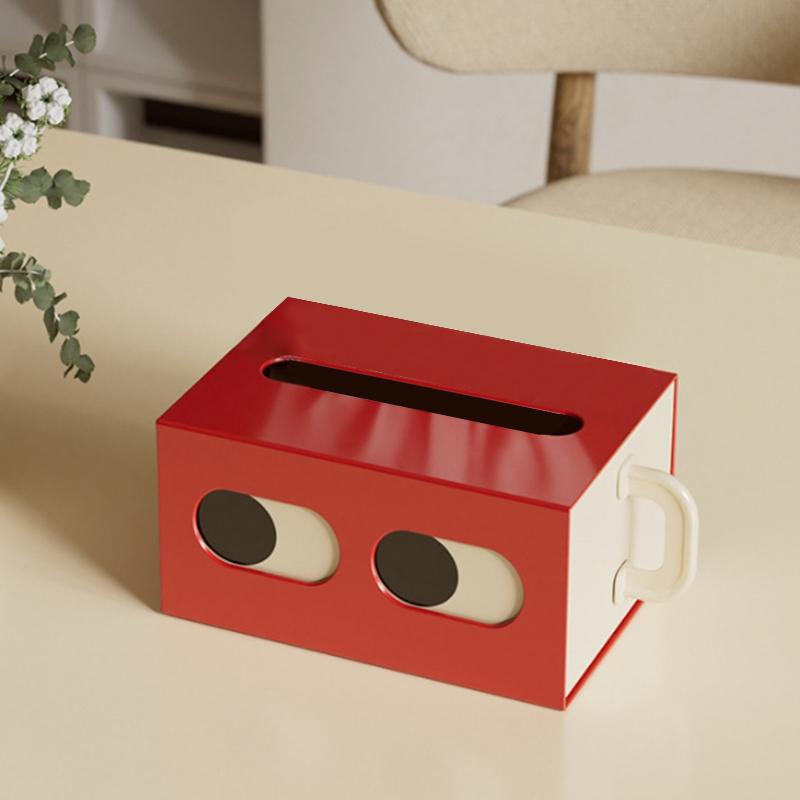 Expression Paper Towel Box Big Eyes Tissue Box Multifunctional Paper Storage Box Home Table Decoration Tissue Case Elegant