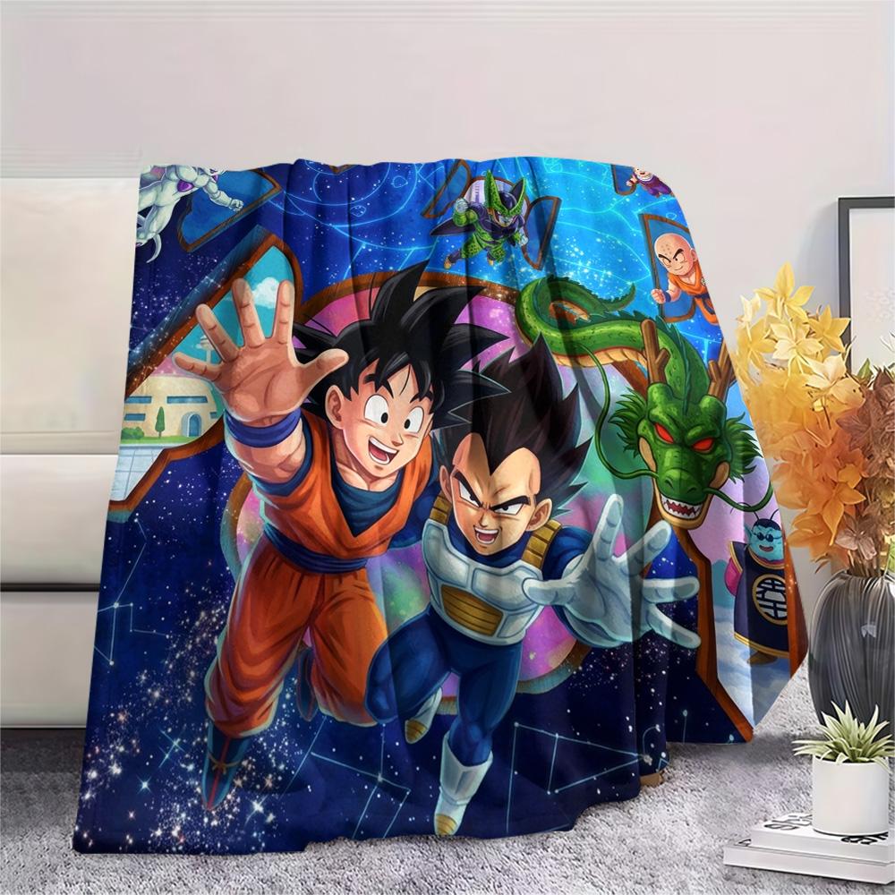 Dragon Ball Goku Print Flannel Blanket, Ultra Soft High Quality All Seasons Warm Throw, Home Decor Cozy Blanket, Perfect Christmas Gift