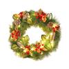 Pre-Lit Christmas Wreath for Front Door 12 Inches LED Lighted Artificial Christmas Wreath