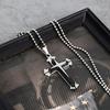 1 Stück Herren Kreuz Anhänger mit Diamant Silber Gold Schwarz Dominanter Anhänger Halskette