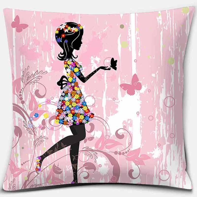 Pink Series Printed Pillowcase Home Decor Car Sofa Cushion Cover