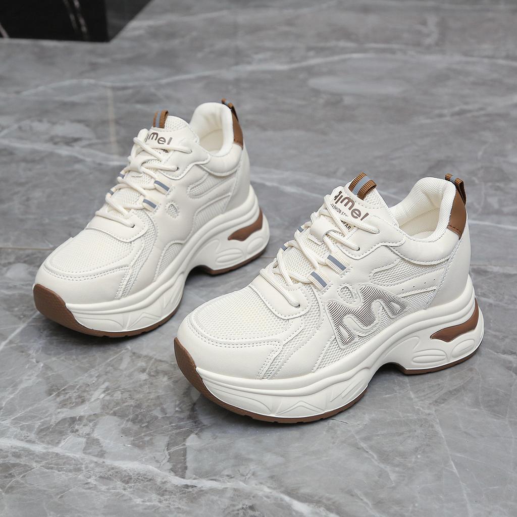 Thick-soled dad shoes for women in spring and autumn 2025 new small soft-soled versatile thick-soled breathable sports and leisure shoes for women
