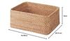 MUJI Stackable Rattan Rectangular Basket, Medium (V) Approx. 36cm W X 26cm D X 16cm H 47381306 Basket