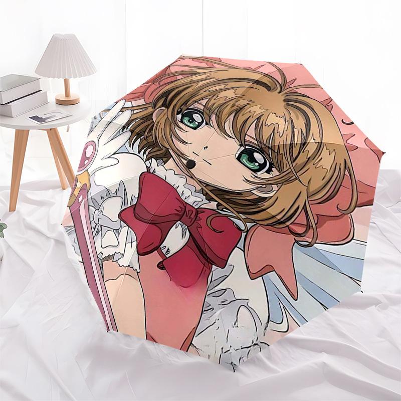 

1pc Cardcaptor Sakura Outdoor Umbrella - Automatic Opening/Closing, Portable 3-Fold Design with 8-Bone Iron Frame - Perfect Gift for Fans, Travelers,