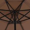 500 Cm Aluminum Mast Sun Umbrella In Taupe