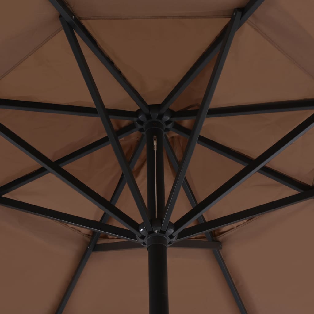 500 Cm Aluminum Mast Sun Umbrella In Taupe