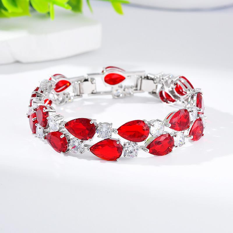 Цирконовый браслет Цирконовый браслет Ювелирные изделия красный