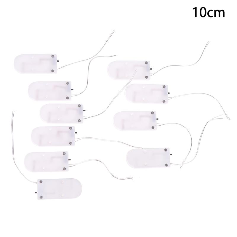 

10 шт. Для держателя батарейки-таблетки CR2032, кейс-крышка с переключателем включения-выключения + провода 10/15 см, батарейный отсек, двойные слоты 10CM белый