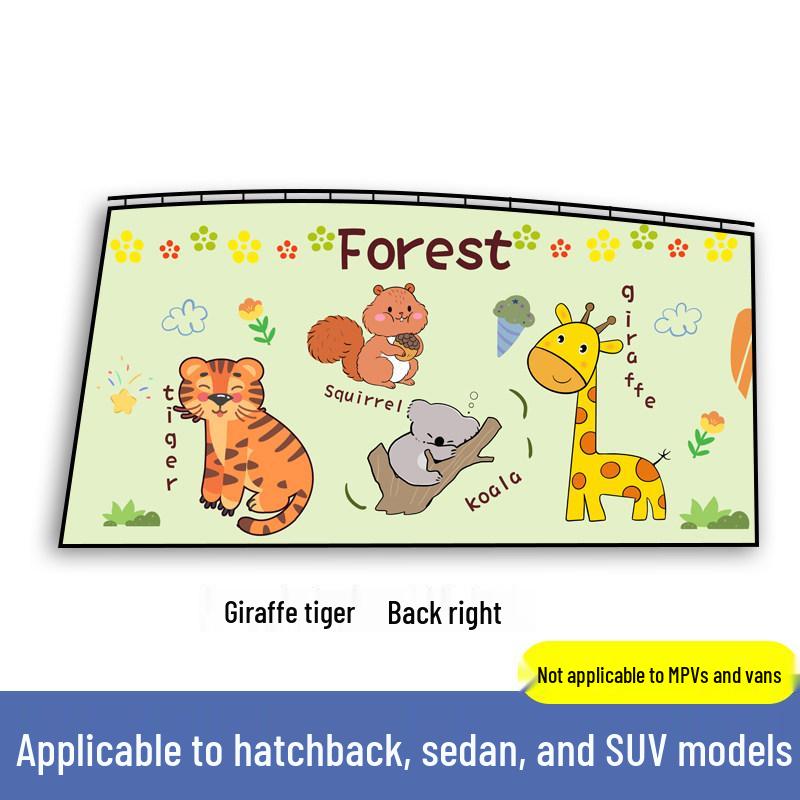 Rear Seat Blackout Sunshade Curtains for Kids