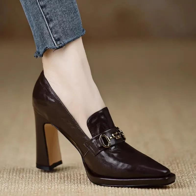 Luxury High Heels Women's Fashion 2025 Spring and Autumn Slippers Thick Heel Designer Casual Shoes Only Zapatos De Mujer