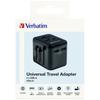 Verbatim Adapter Podróżny Eu/Uk/Us2Xusb-A Uta-01 Czarny/Black 49543