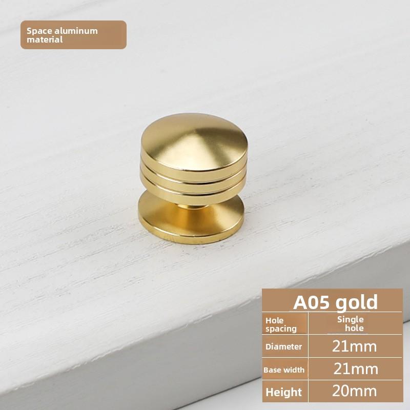 Simple Knurled Cabinet Drawer Knob Round Gold Door Handle Portable Single Hole Design Furniture Accessories for Home