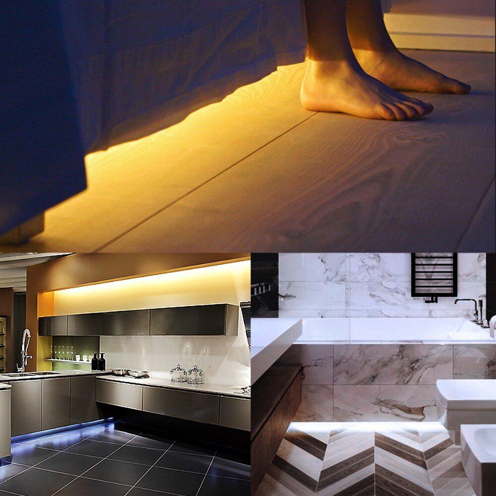 Indoor Lighting Dimmable LED Lamp Led Closet Lights RF Remote Control Kitchen Cabinet Light Stais Bedroom Decor 12V Flexible LED Strip Tape EU Plug