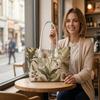 Vintage Botanical Tote Bag Casual Large Capacity Ladies Shoulder Bag for Outdoor Daily Use
