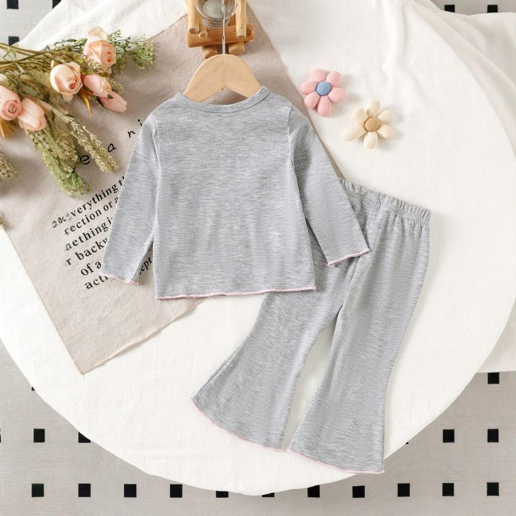 Kids Casual Long-Sleeve Set, Comfortable Daily Wear Outfits