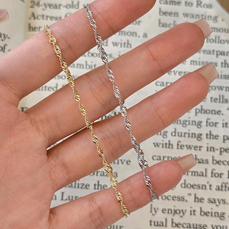 Womens Gold Color Twisted Rope Chain Choker Necklace