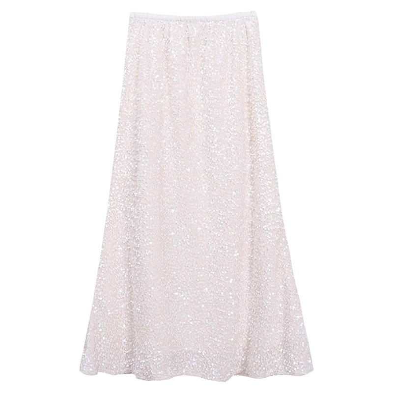 Elegancka aksamitna spódnica typu rybka z wysokim stanem na jesień