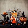 Halloween Pumpkin Skeleton Decorations Artificial Fake Flower with Deadwoods Table Centerpieces Home Decorations Gift