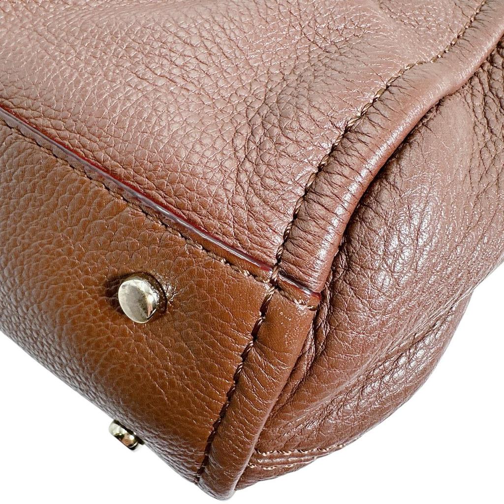 Kate Spade With Shoulder Strap Handbag Leather Brown Women Used