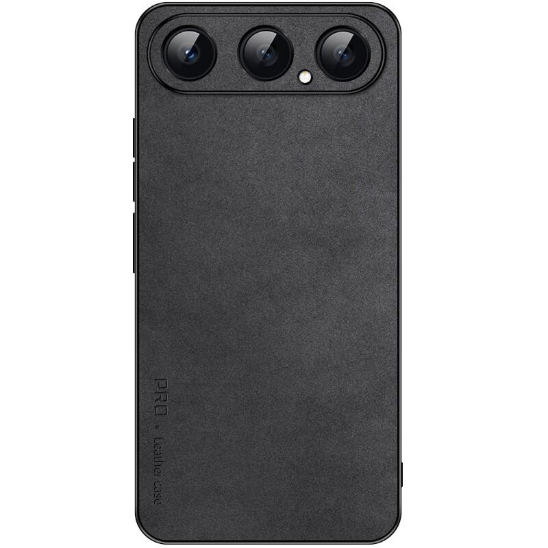 Compatible with Honor 500Pro Phone Case Huawei Honor 500Pro Shockproof Full-Body Soft Silicone Minimalist Luxury Leather Black