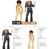 Disco Kostüm 60er 70er Hippie Party Outfit Polyester Für Halloween Cosplay