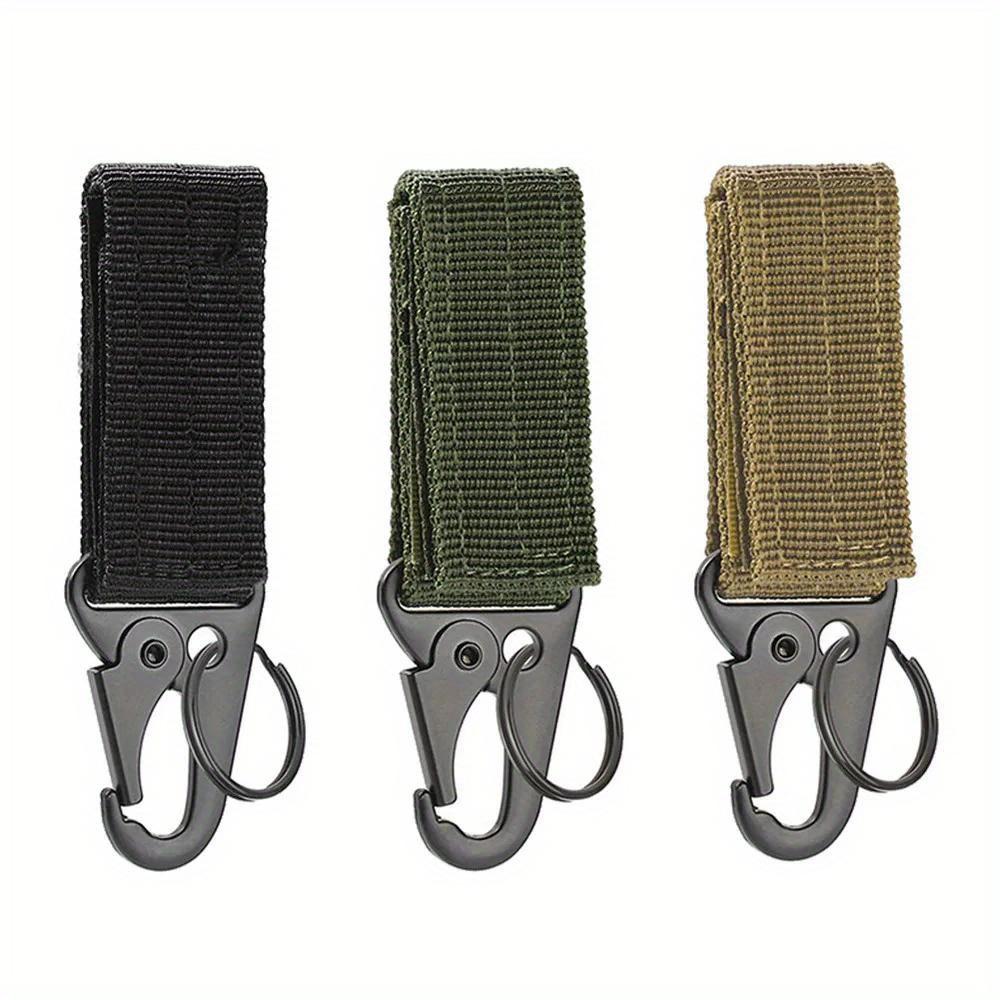 3Pcs Tactical Carabiner Outdoor Edc Keychain Nylon Webbing Keys Holder Camping Backpack Belt Hook Hanging Buckle Muilter Clip