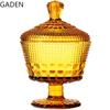 Stained Glass Candy Jar European Retro Storage Jar with Lid Storage Jar Household Storage Box Home Decoration Accessories