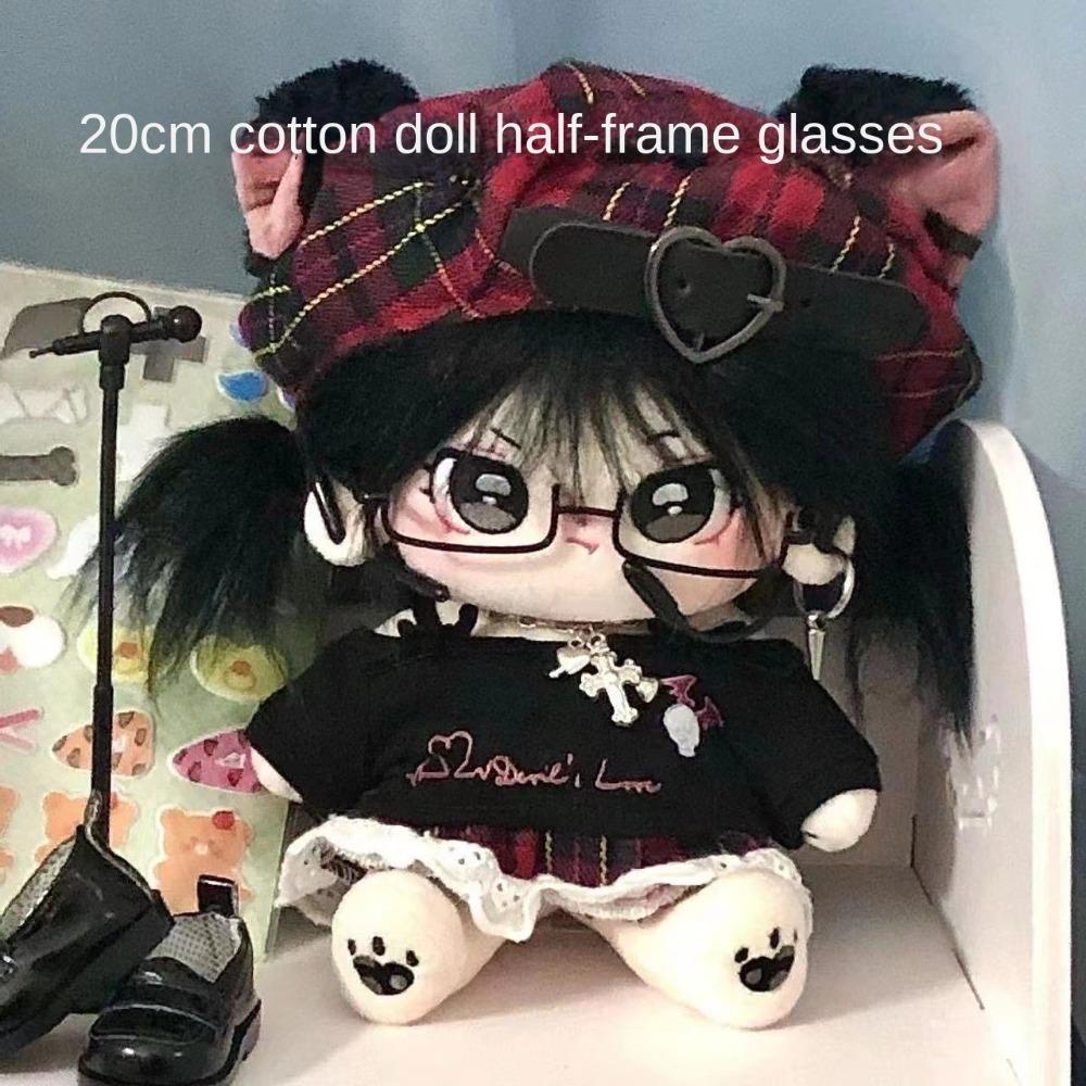 

Model Doll Half Frame Glasses Mini Toy 20cm Plush Doll Headwear Idol Doll