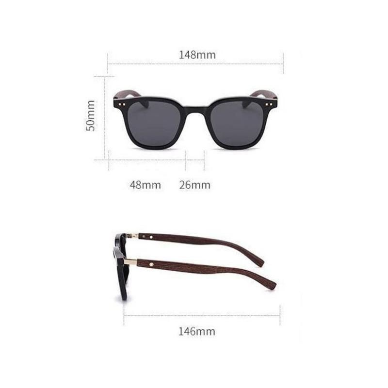 Square Vintage Wooden Sunglasses for Men Women Fashion Travel Sun Glasses Male Eyewear UV400 Shades