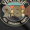 Unique Vintage 1984 All Original Parts Birthday Gift T-Shirts Men O Neck Cotton T Shirt 40 Years Old Tee Shirt Gift Tops