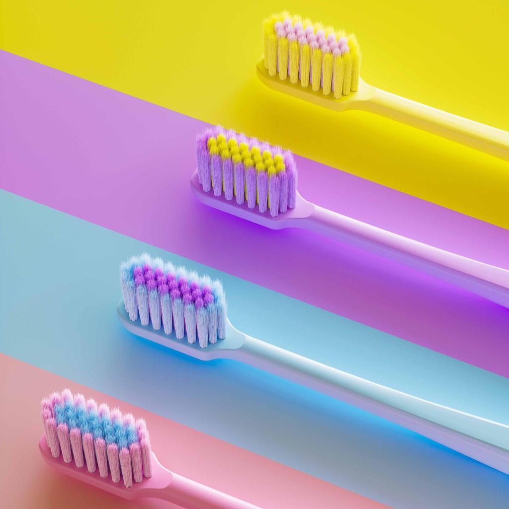 [Premium Selection] 8-Pack Soft Bristle Couple Toothbrushes for Adults - Summer Ice Cream Design
