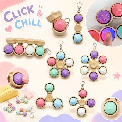 Sensory Stress Relief Clicker Toy with Light Durable Silicone Fidget Spinner Design for Hand Pressing and Tactile Play Suitable for All Ages
