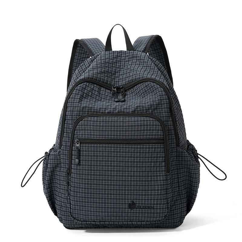 Neuer Rucksack mit kontrastierendem Karomuster, Retro-Pendler-Computer-Rucksack, Studenten-Rucksack mit großem Fassungsvermögen