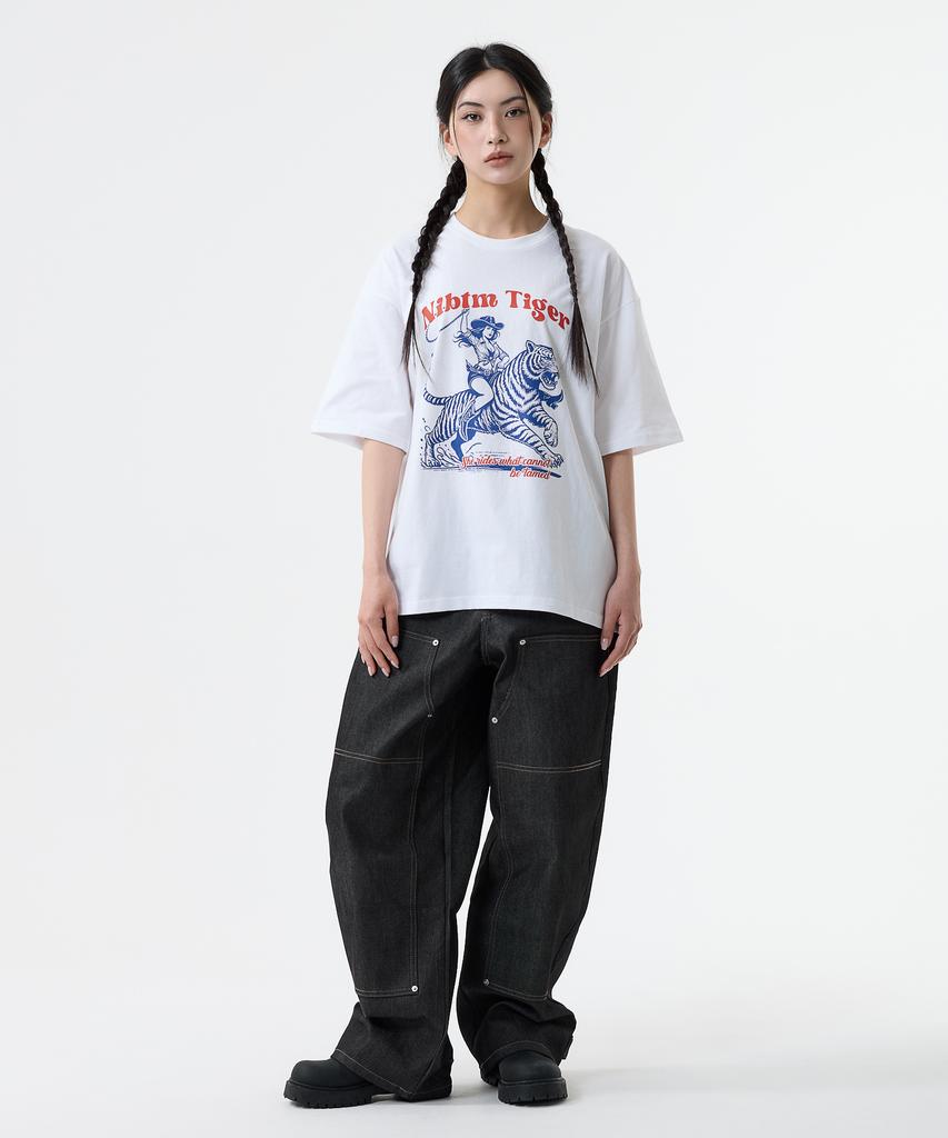 Nasttingijeubeleoldaenmi Cowgirl Tiger Graphic Tee_White