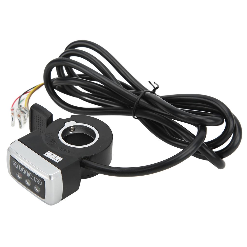 6 Wire Thumb Throttle with ONOFF Switch Battery Indicator 22mm Aperture for Electric Bike