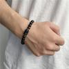 Constellation Black Frosted Black Agate Beaded Couple Bracelet