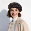 Knitted Beret Hat Wool Blend Pumpkin Beanie Fashion Painter Cap