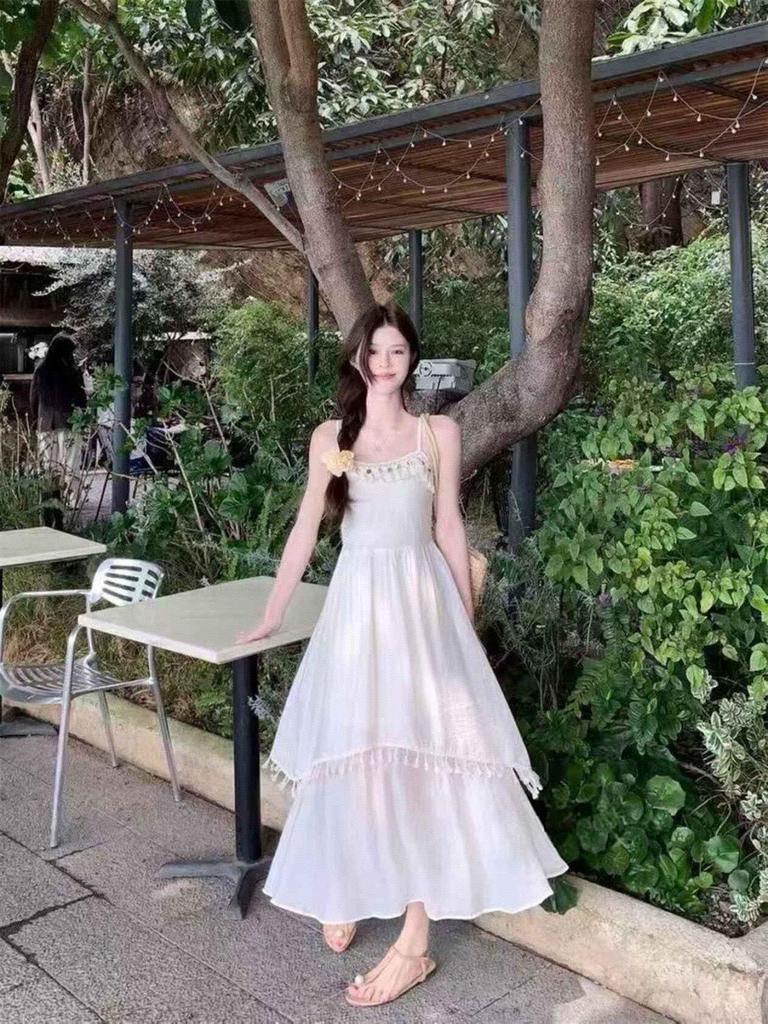 Bohemian Red Strappy Patchwork Fringe Dress - Ethnic Style Summer 2026