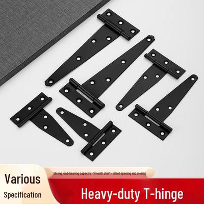 Heavy-Duty Black T-Hinge for Wooden Doors, Fences, and Gates