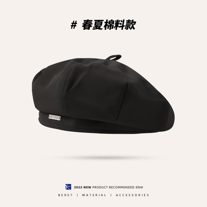Black beret women's autumn and winter woolen spring and autumn bud hat shows small ins Internet celebrity painter hat tide