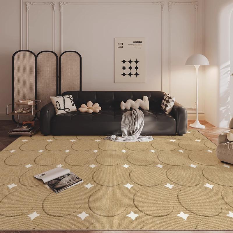 French Stain-Resistant Living Room Carpet: Large, Non-Slip, Water-Absorbent, Easy-Care Sofa Mat