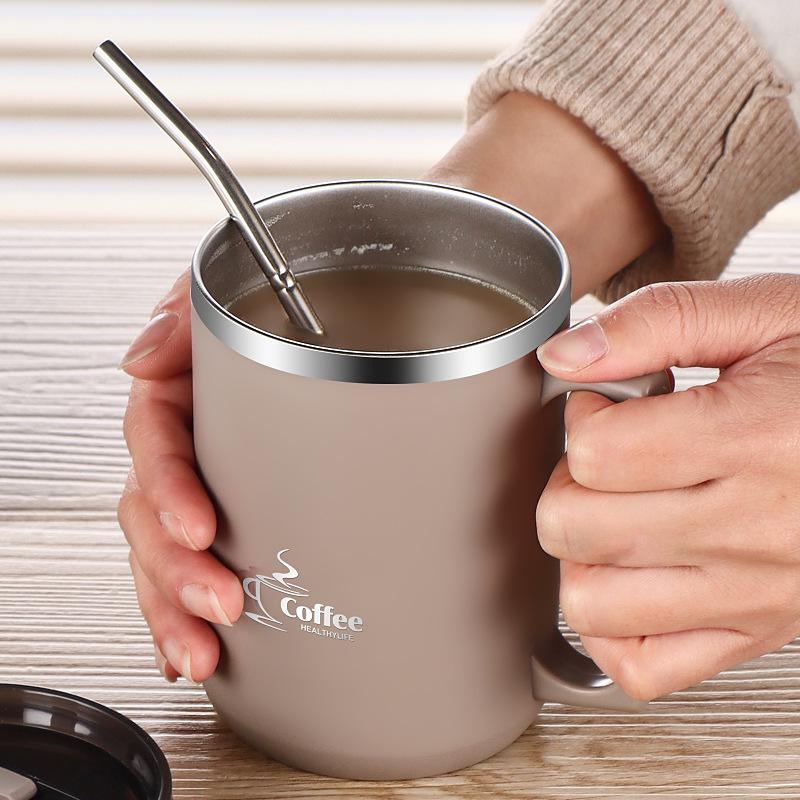 Insulated Stainless Steel Office Coffee Mug with Lid